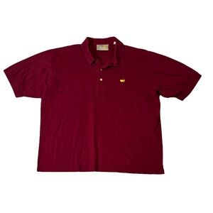 Augusta National mens XL red solid Masters mercerized cotton polo shirt EUC